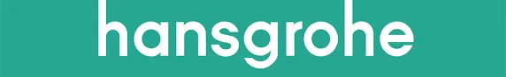 Grüner Hintergrund mit dem Wort „hansgrohe“ in Kleinbuchstaben und weißer Schrift. Das Design ist schlicht und modern und vermittelt einen professionellen Ton.